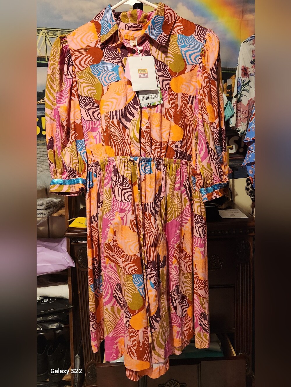 NWT BRITON COURT SIZE XSMALL Vibrant Multicolor Printed Dress
